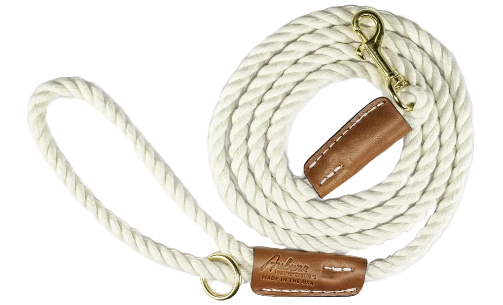 twisted cotton rope and leather tan auburn leathercrafters